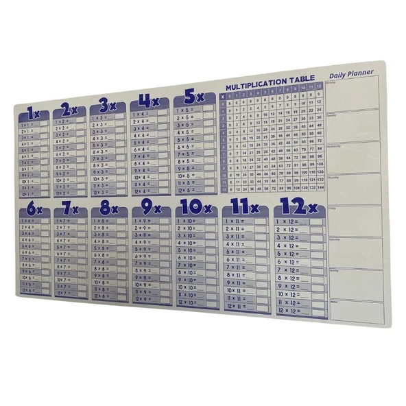 BUFFER® Statik Akıllı Kağıt Ingilizce Çarpım Tablosu 100x56 Cm(1 Adet Silgili Kalemli) - 3