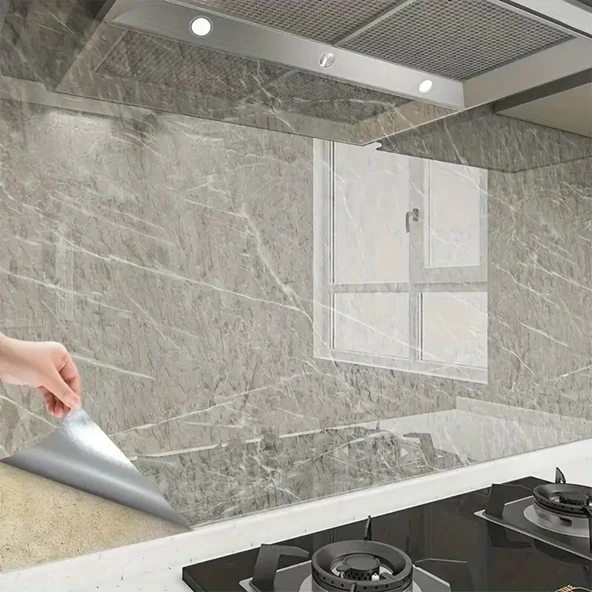 BUFFER® Mermer Desenli Sticker Folyo Atina Grisi 60CM*5MT - 2