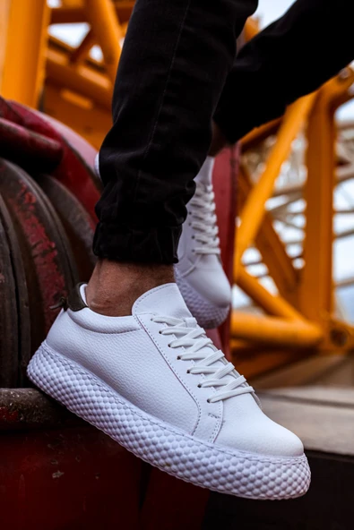 CH107 - CBT Felibord Erkek Ayakkabı BEYAZ / HAKI - Resim 5