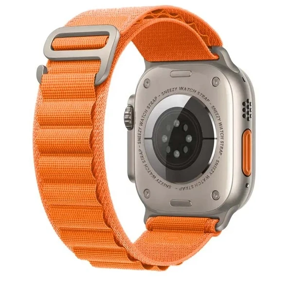 Apple Watch 49mm Ultra Seri Uyumlu Frost Alpine Loop Kordon  Turuncu - Resim 2