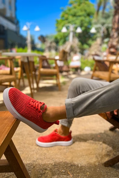 CH173 - KBT Velluto Erkek Ayakkabı KIRMIZI - 3