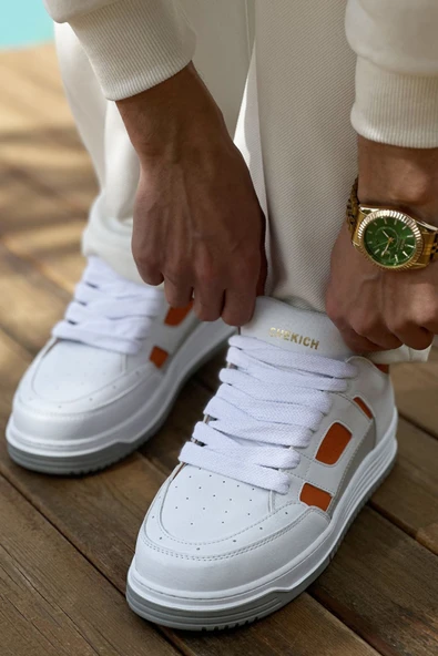 CH2410 - CBT Avax  Erkek Spor Ayakkabı Beyaz/Turuncu - Resim 4