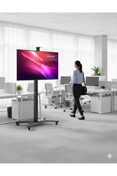 Cletech Tekerlekli LCD TV / Monitor Standı Sehpası 32"-65" - 3