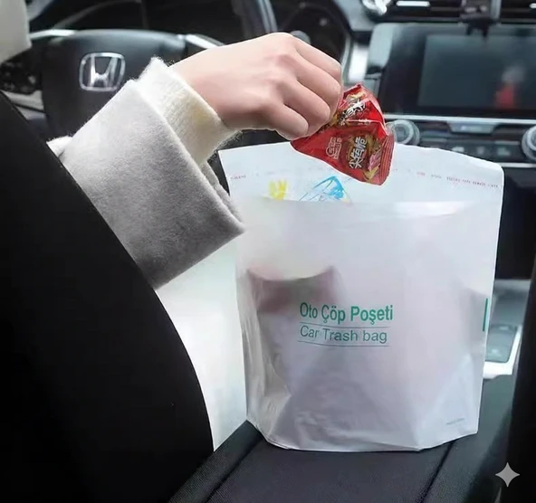 Pratik Su Geçirmez Oto Araba Çöp Poşeti Yapışkanlı 20 Adet (5250) - 7