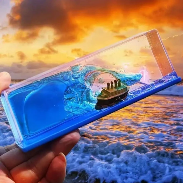 BUFFER® Batmayan Gemi Hediyelik Dekoratif Ev ve Ofis Hediyesi Özel Aşk Gemisi