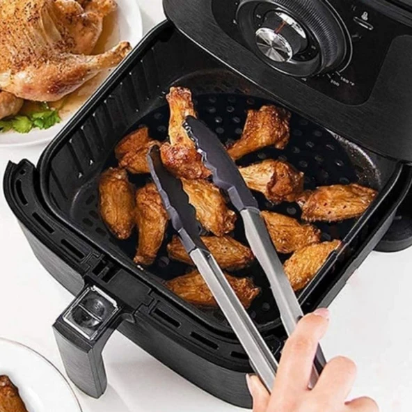 BUFFER® Siyah Isıya Dayanıklı Yıkanılabilir Silikon Fırın Ve Airfryer Yuvarlak Model Pişirme Matı 20 Cm - 3