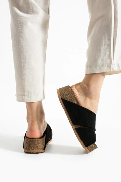 Stato Kalın Taban Kadın Terlik Siyah - Resim 5