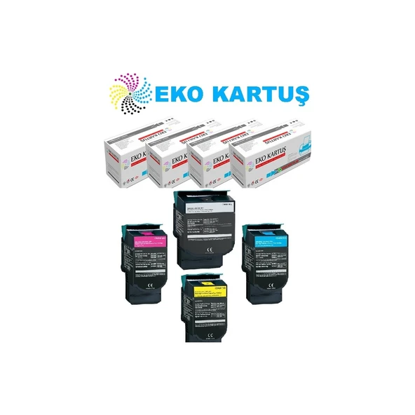 Lexmark C543DN Muadil Toner C540/C544 Set 4 Renk ürün görseli