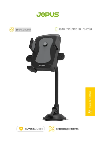 Jopus Araç İçi 360° Dönebilen Cama ve Göğüse Yapışan Vantuzlu Telefon Tutucu JO-AT101 - 5