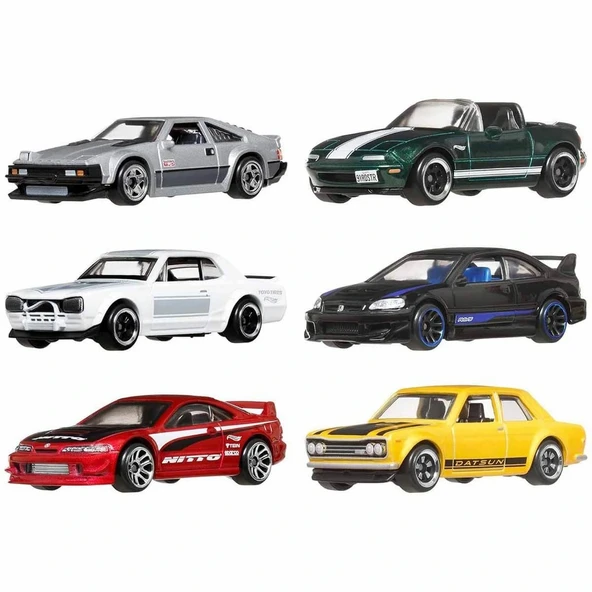 Hot Wheels Japon Temalı 6'lı Araba Seti ürün görseli 1