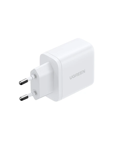 UGREEN 20W 2 Portlu Hızlı Şarj Cihazı, 1xUSB-A, 1xUSB-C, Beyaz, 45310 - Resim 2
