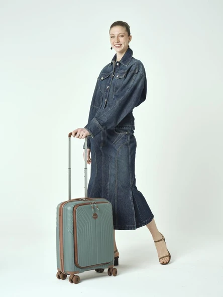 Benetton Trolley Valiz Antrasit Kabin Boy 14BNT8010-03-ANT - Resim 3