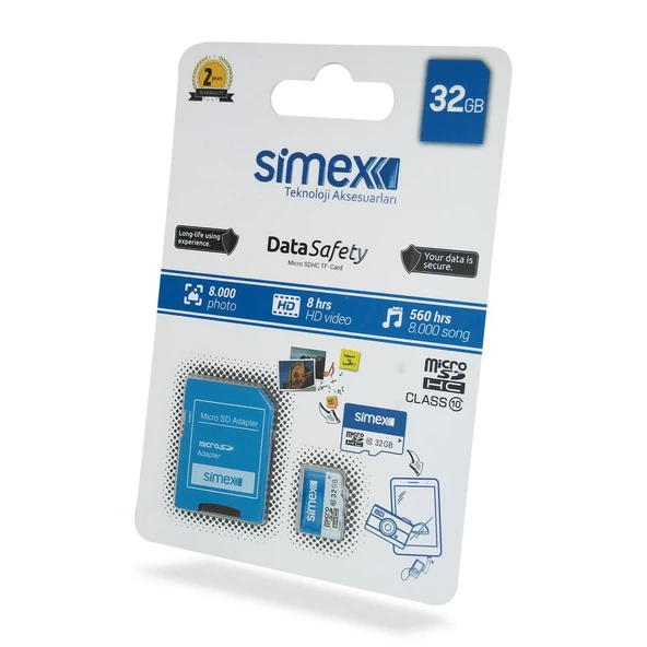 Simex SH-101 Data Safety    Micro SD 32GB Hafıza Kartı