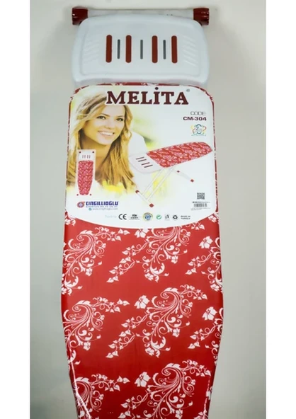 Çingillioğlu CM-304 Melita Ütü Masası Kırmızı Çiçek Desen ürün görseli