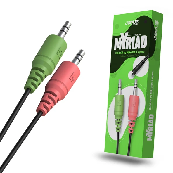 Jopus  3.5mm Myriad Mikrofon Kulaklık Ayirici Y Kablo AUX Kablosu JO-AC01