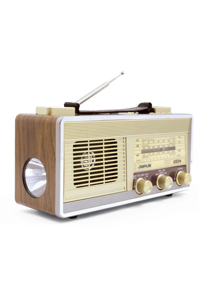 Jopus Nostaljik Görünümlü El Fenerli Radyolu Bluetooth Hoparlör Older - 4