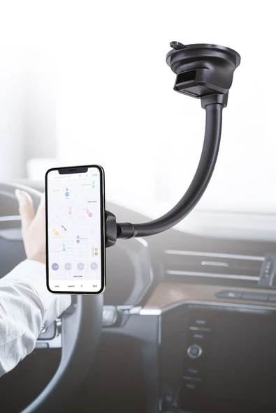 Simex Yüksek Isıya Dayanıklı Araç İçi Cama ve Göğüse Yapışan Vantuzlu Mıknatıslı Telefon Tutucu ST-202 Aqua