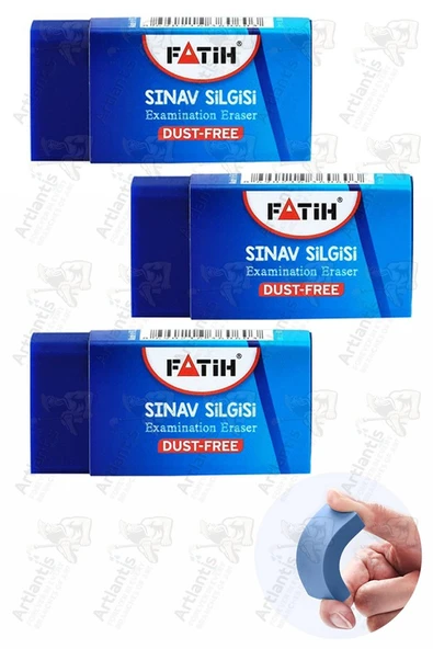 Sınav Silgisi Mavi Silgi Orta Boy 3 Adet Fatih Yumuşak Sınav Silgisi Ufalanmayan Okul Büro Yerli Üretim