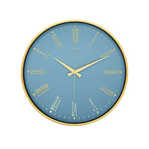 Galaxy Premium Kasa Romen Rakamlı Duvar Saati Mavi - 2