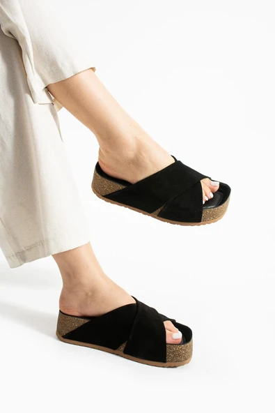 Stato Kalın Taban Kadın Terlik Siyah - Resim 2