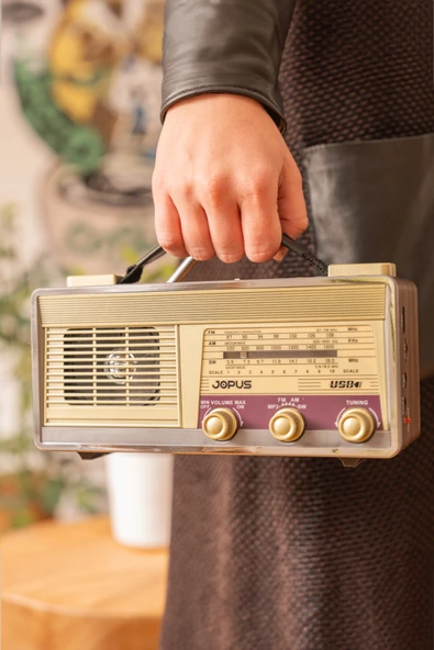 Jopus Nostaljik Görünümlü El Fenerli Radyolu Bluetooth Hoparlör Older - 7