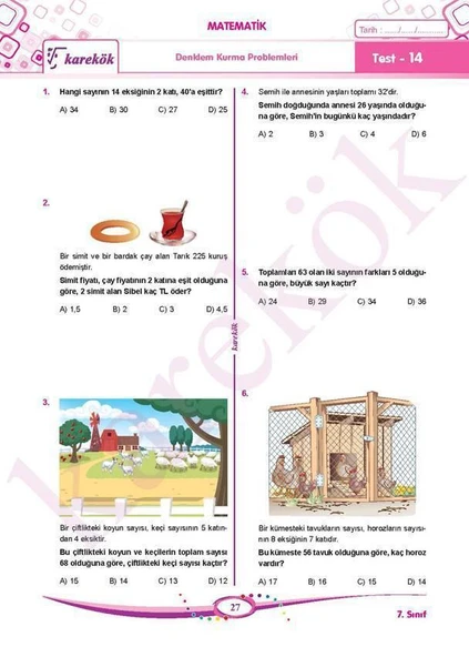 7. Sınıf Tüm Dersler Soru Bankası - Resim 3