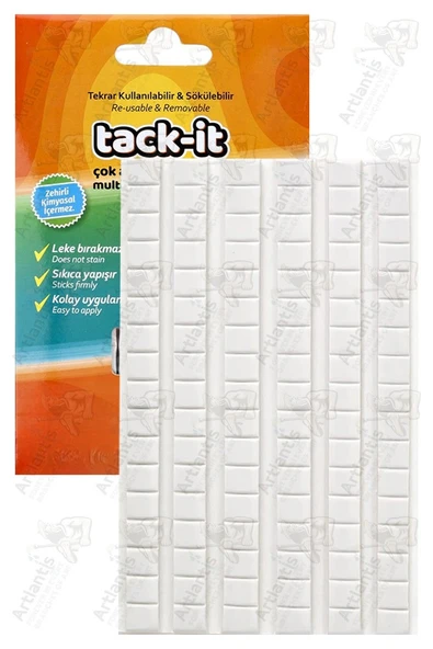 Hamur Yapıştırıcı Tack-it 50gr 1 Paket 65 Parça Macun Sakız Yapıştırıcı Takıt Çerçeve Afiş Duvar İz Bırakmaz Sökülebilir