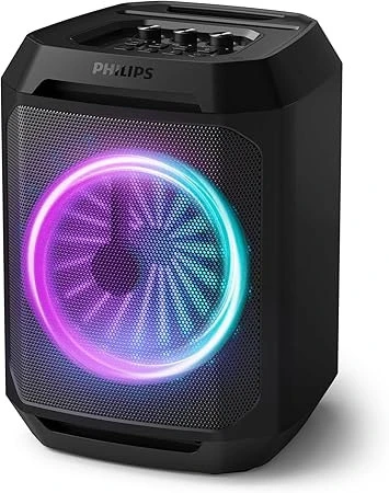 Philips Bluetooth Parti Hoparlörü, Dinamik Bass Boost, Bluetooth ve Aux-in, Karaoke Mikrofon Girişi, Stereo Ses için Kablosuz Eşleştirme, 7 Saate Kadar Pil, Dahili Taşıma Kolu, USB-C TAX2208 ürün görseli