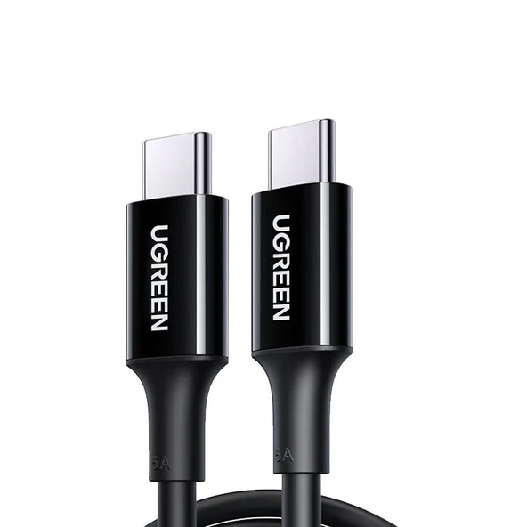 UGREEN USB-C 100W 5A QC PD Hızlı Şarj Kablosu, 1 Metre, Siyah, 80371