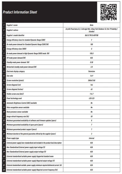 Beko Crystal 7 B65 D 790 B 65" 4K Ultra HD Smart LED TV - Resim 12