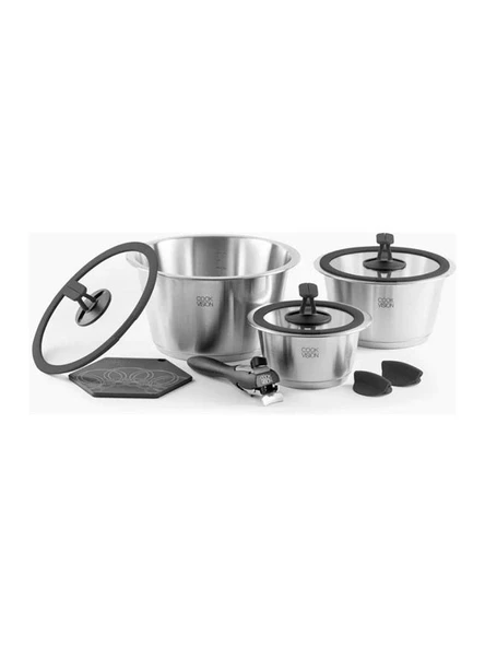 Leggno Cookvision N1058SET10 10 Parça Çelik Tencere Seti