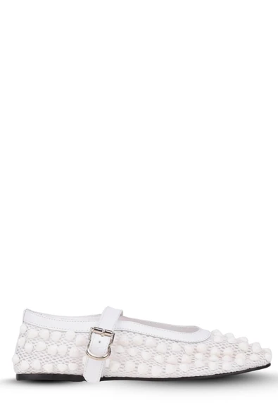 Stato Taş Detaylı Kadın Babet Beyaz - Resim 3