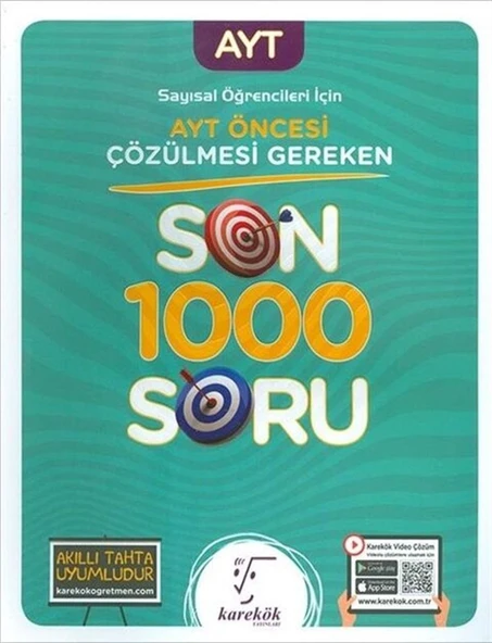 Sayısal Öğrencileri İçin AYT Öncesi Çözülmesi Gereken Son 1000 Soru ürün görseli