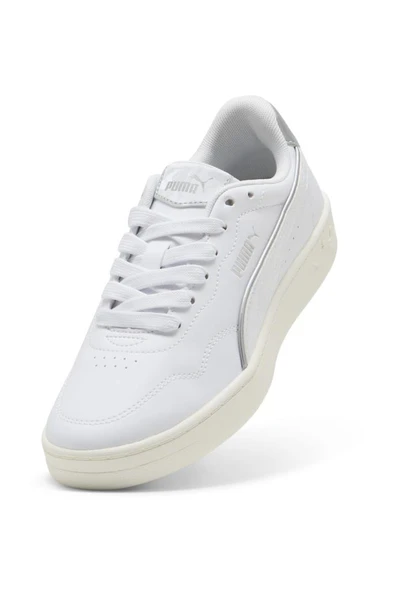 Puma Court Lally DaylNight 402682 02 Kadın Sneaker Ayakkabı Beyaz Gümüş 36-40 - Resim 4