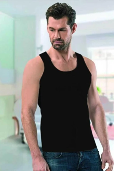 6 Adet Anıt Erkek İnce Modal Atlet 1176 - Resim 2