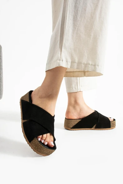 Stato Kalın Taban Kadın Terlik Siyah - Resim 3