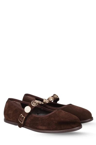 Stato Kemer Detaylı Kadın Babet Kahve - Resim 6