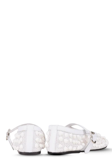 Stato Taş Detaylı Kadın Babet Beyaz - Resim 6