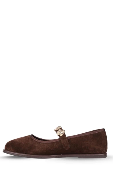 Stato Kemer Detaylı Kadın Babet Kahve - Resim 5