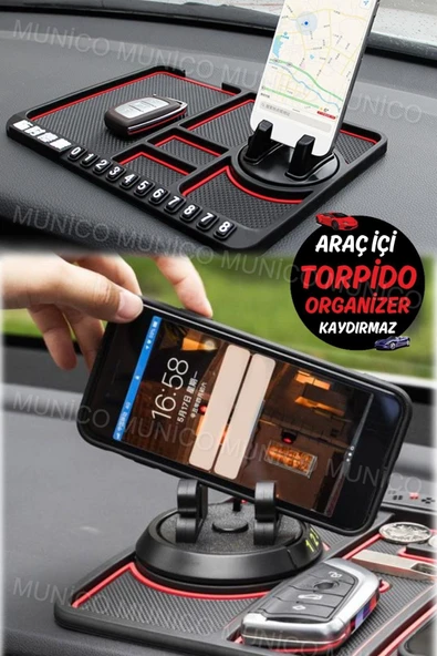 Mucuks Çok Fonksiyonlu Kaymaz Araba Dashboard Mat Telefon Tutucu Kaymaz Mat Ped Her Araç İçin Mükemmel Uyum - 3