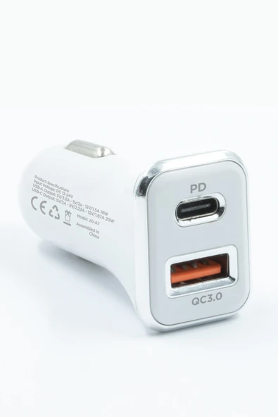 Jopus USB ve Type-C Girişli 3.0 20W USB / 3.0 18W PD QC Araç Şarjı Universal JO-A7 Troff - 4