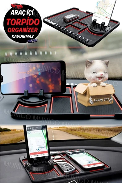 Mucuks Çok Fonksiyonlu Kaymaz Araba Dashboard Mat Telefon Tutucu Kaymaz Mat Ped Her Araç İçin Mükemmel Uyum - 7