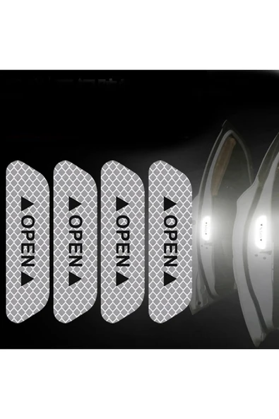 SEKA TARIM Beyaz Araç Açık Kapı Uyarı Reflektörü 4 Adet Uyarı Ikaz Stickeri