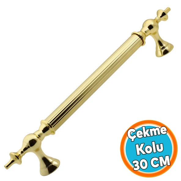Kapı Çekme Kolu Tutma Kulpu Kulbu Çelik Dış Kapı Tutamağı Kol Sürgülü Kapı Kolu Altın 30 Cm ürün görseli