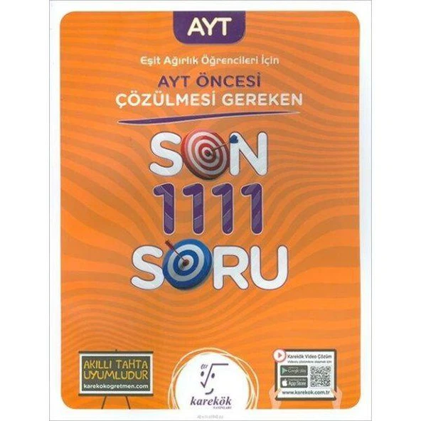 Eşit Ağırlık Öğrencileri İçin AYT Öncesi Çözülmesi Gereken Son 1111 Soru ürün görseli
