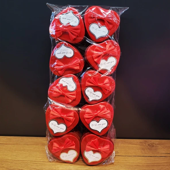 Kırmızı Metal Kalp Hediye Kutusu ürün görseli