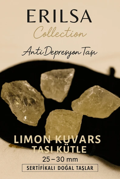 Sertifikalı Limon Kuvars Taşı Kütle 25–30 mm – Anti Depresyon ve Pozitif Enerji Taşı ürün görseli