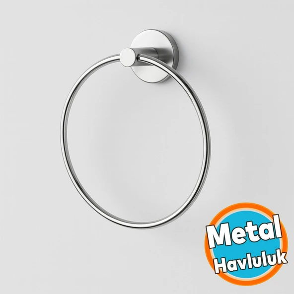 Havlu Askılığı Vidalı Krom Kaplama Yuvarlak 16 cm Banyo Mutfak Lavabo Pratik Havluluk Askılığı ürün görseli