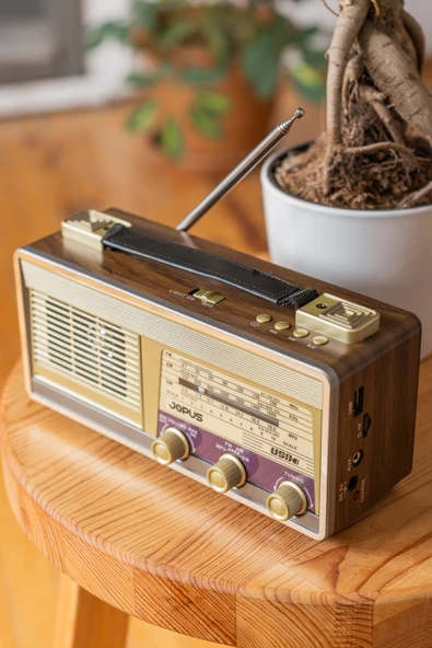 Jopus Nostaljik Görünümlü El Fenerli Radyolu Bluetooth Hoparlör Older - 2