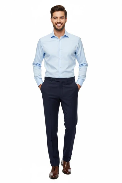 Erkek Silim Fit Klasik Pilesiz  Kumaş Pantolon P1160 BGL-ST04743 - Resim 2